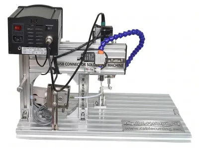 Poloautomatický pájecí stroj na USB konektory a kabely 205H