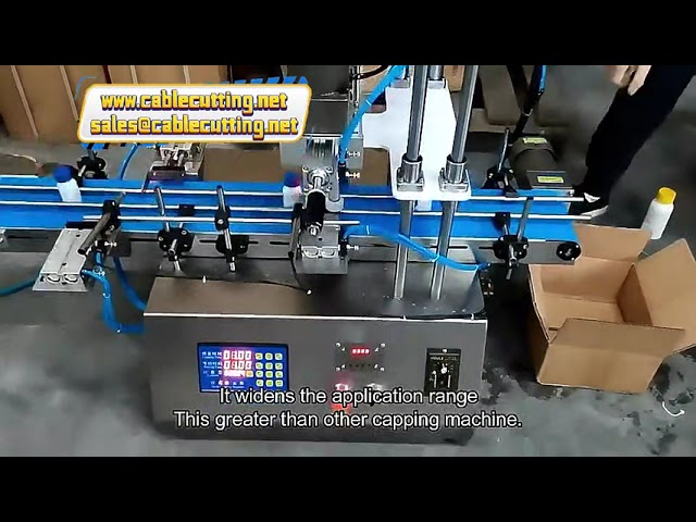 Stolní elektrický šroubovací uzavírací stroj s lisem na plastové PET lahve