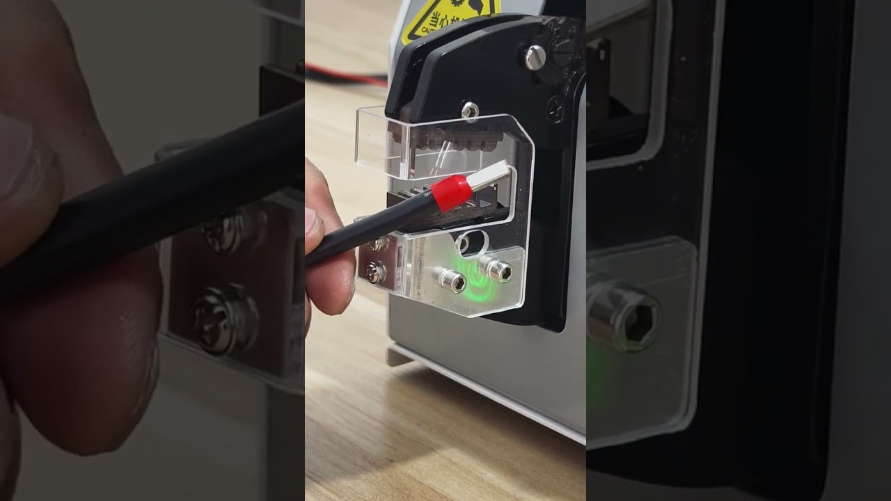 Elektrický krimpovač vodičů 65EC – test krimpování trubkových koncovek #továrna #stroj