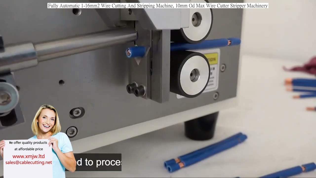 Plně automatický stroj na řezání a odizolování kabelů 1–16 mm² s max. průměrem 10 mm