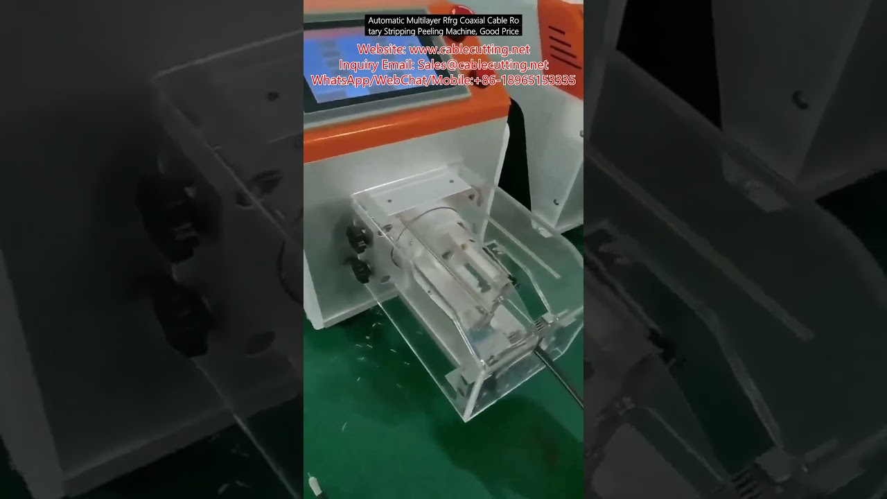 Automatický rotační odizolovávač koaxiálních kabelů RF/RG – vícevrstvý stroj
