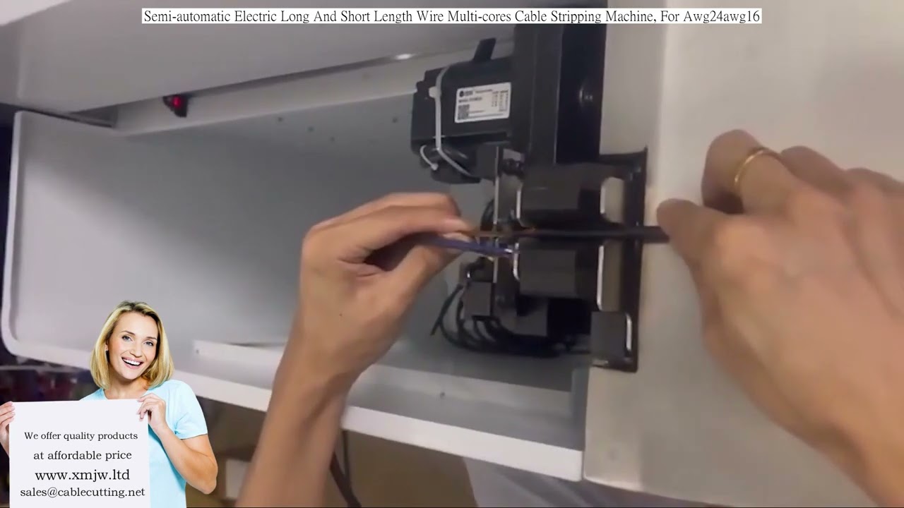 Semi-automatický elektrický odizolovávač kabelů pro vícežilové kabely AWG24 – krátké i dlouhé délky