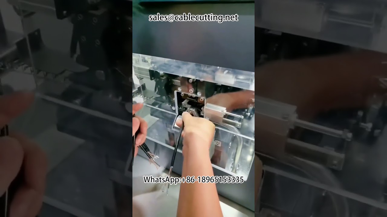 Waterproof plug automatic stripping through crimping machine #automation equipment