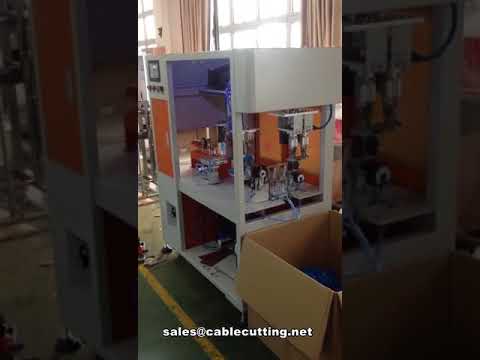 Automatický stroj na měření, řezání, navíjení a vázání kabelů