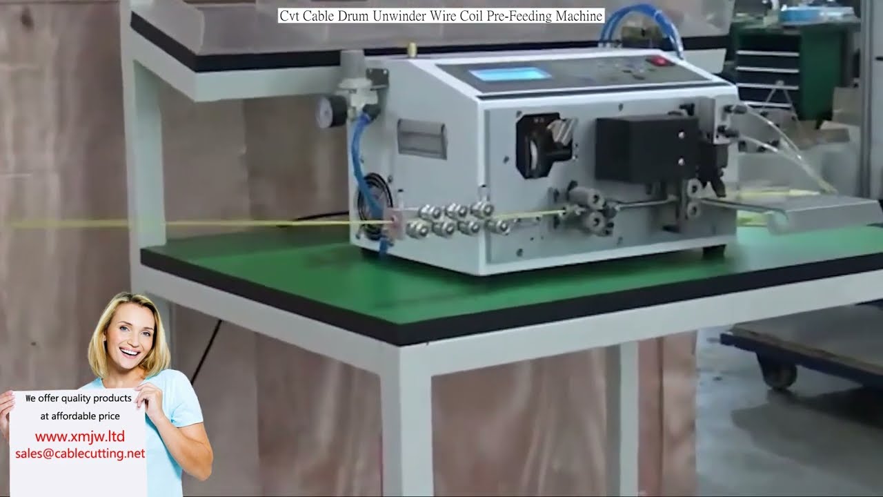 Automatický odvíječ kabelových bubnů CVT s předpodávacím strojem na cívky